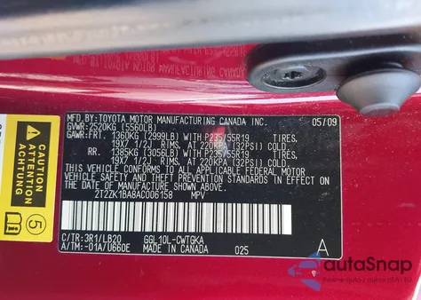 2010 Lexus Rx 350 z USA, uszkodzony, nr VIN 2T2ZK1BA8AC006158